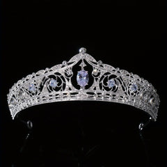 3pcs Crystal Bridal Crown Necklace Earrings Set