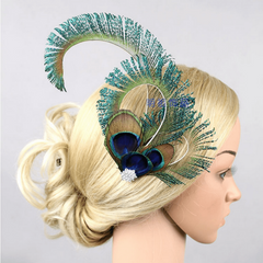 Peacock Hair Clip Fascinator Flapper Hair Pin Wedding Party
