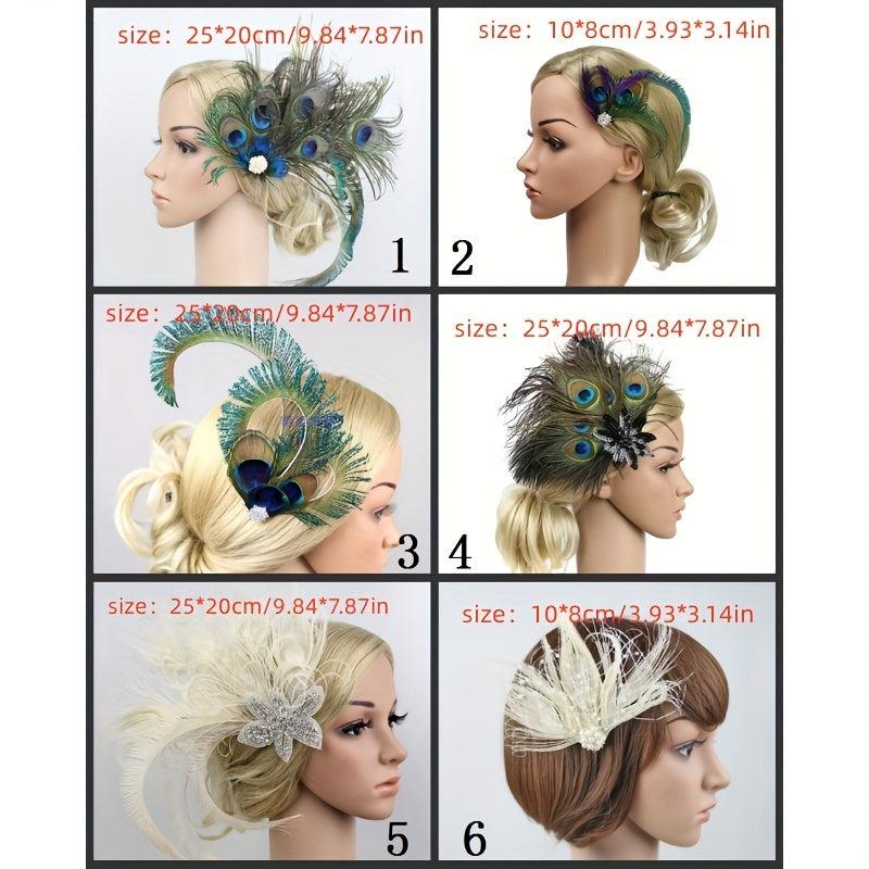 Peacock Hair Clip Fascinator Flapper Hair Pin Wedding Party