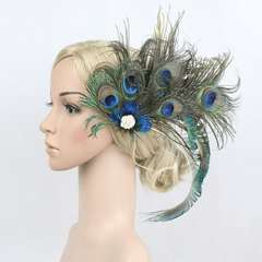 Peacock Hair Clip Fascinator Flapper Hair Pin Wedding Party
