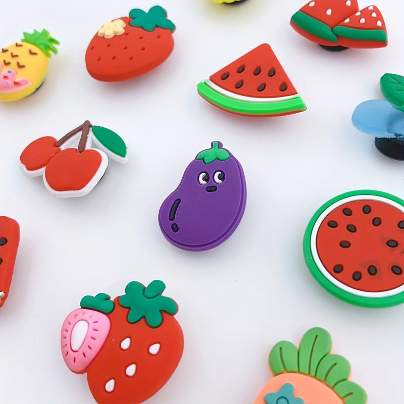 12pcs Fruit Shoe Charm Strawberry Clogs Decoration Set