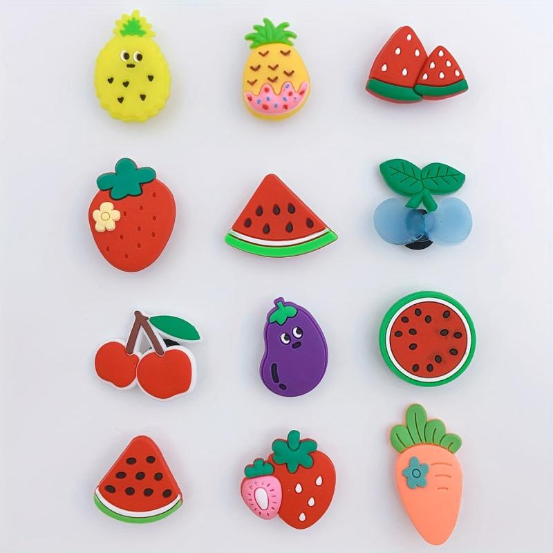 12pcs Fruit Shoe Charm Strawberry Clogs Decoration Set