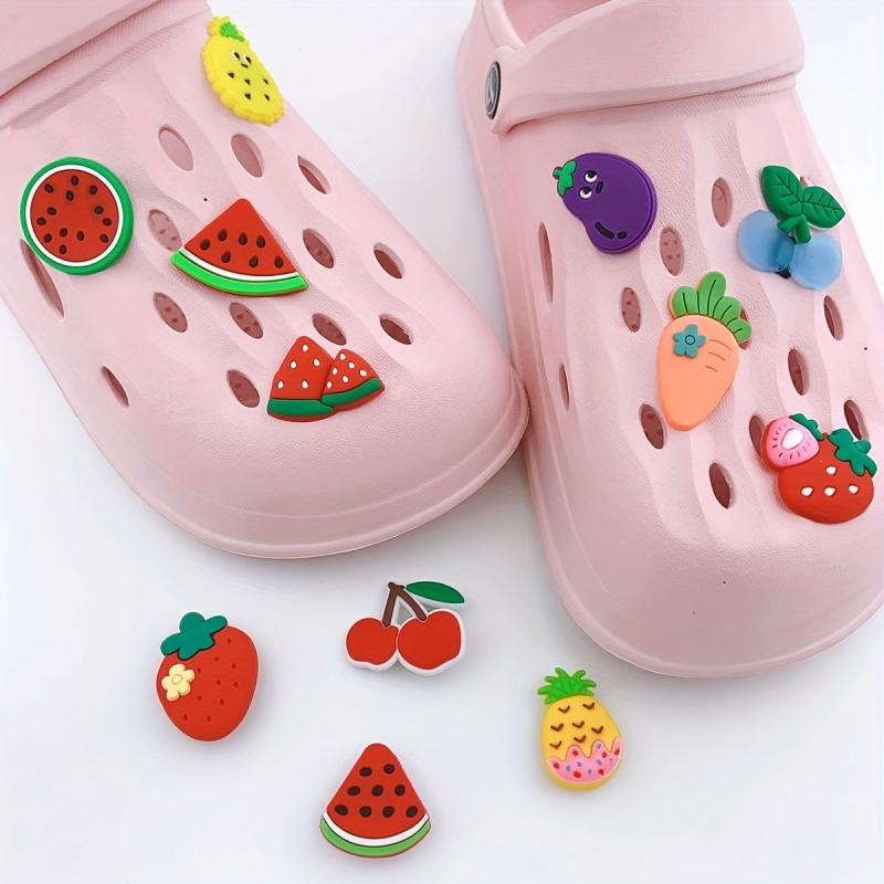 12pcs Fruit Shoe Charm Strawberry Clogs Decoration Set