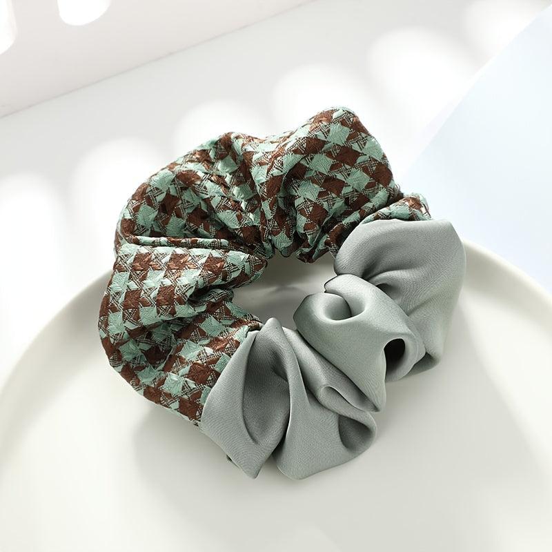 Plaid Print Scrunchies Hair Tie Style Hair Rope Elastic Ponytail Holder