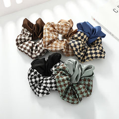 Plaid Print Scrunchies Hair Tie Style Hair Rope Elastic Ponytail Holder