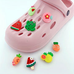 12pcs Cartoon Fruit Shoe Charms Resin Shoe Buckle Clogs DIY Accessories