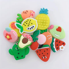 12pcs Cartoon Fruit Shoe Charms Resin Shoe Buckle Clogs DIY Accessories