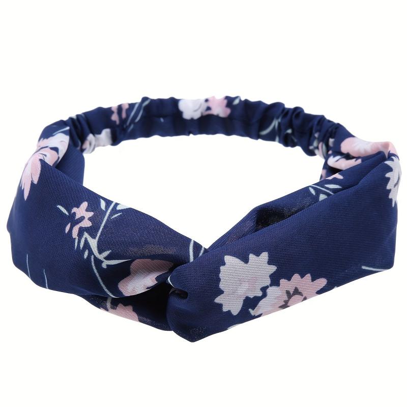 Flower Pattern Headband Wide Hair Band for Yoga Exercise