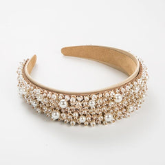 Faux Pearl Headband Beaded Wide Hairbands Hair Accessories