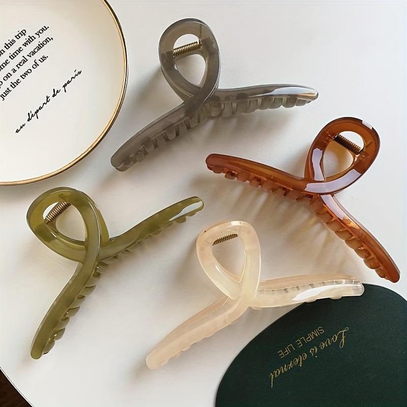 Resin Hair Claw Jelly Ponytail Holder for Women Girls