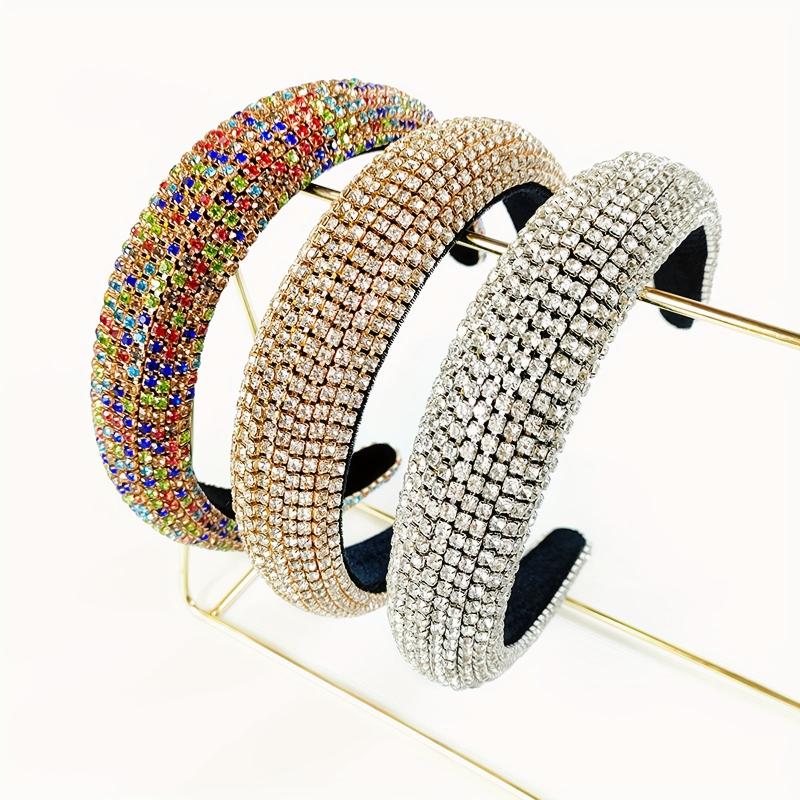 Baroque Rhinestone Headband Wide Brim Head Hoop Headdress Glitter Hair Band