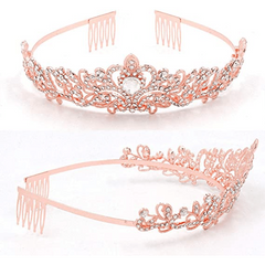 2pcs Birthday Crown Sash Rhinestone Tiara Glitter Fabric Lettered Ribbon