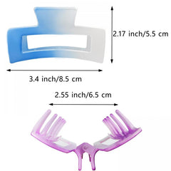 Rectangle Gradient Hair Claw Clip Non Slip Strong Hold Grip Hair Jaw Clip
