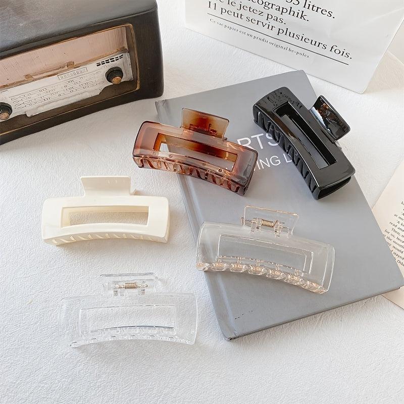 Large Rectangle Hair Claw Strong Hold Grip Hair Jaw Clip For Thick Hair