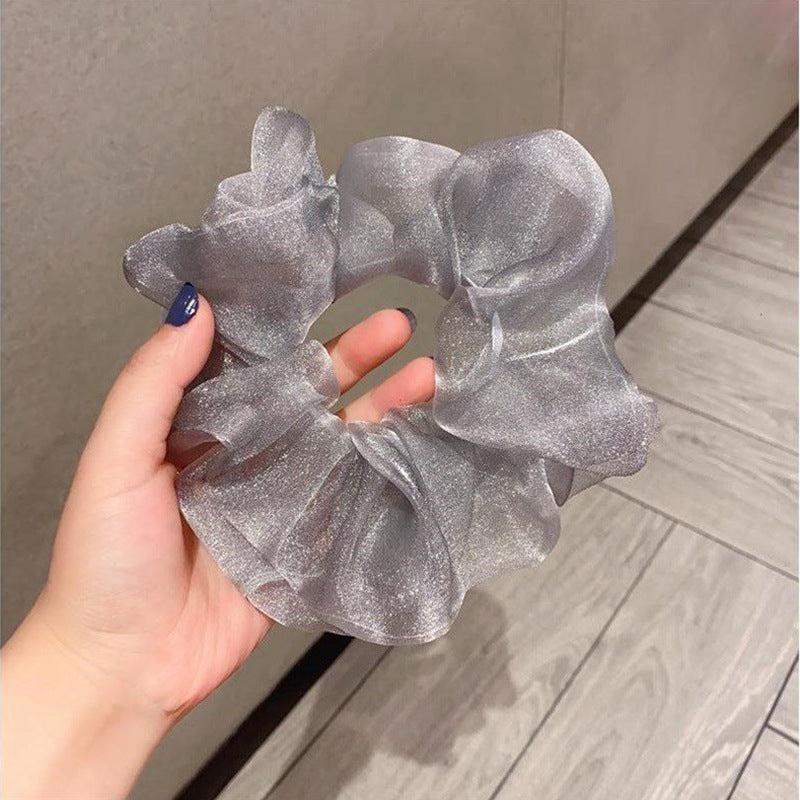 Organza Solid Oversize Scrunchie Ponytail Elastic Hair Tie Scrunchy