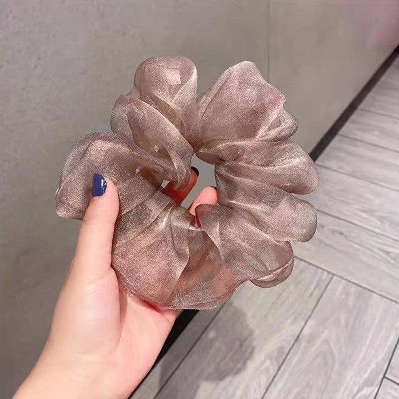 Organza Solid Oversize Scrunchie Ponytail Elastic Hair Tie Scrunchy