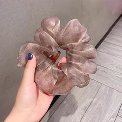 Organza Solid Oversize Scrunchie Ponytail Elastic Hair Tie Scrunchy