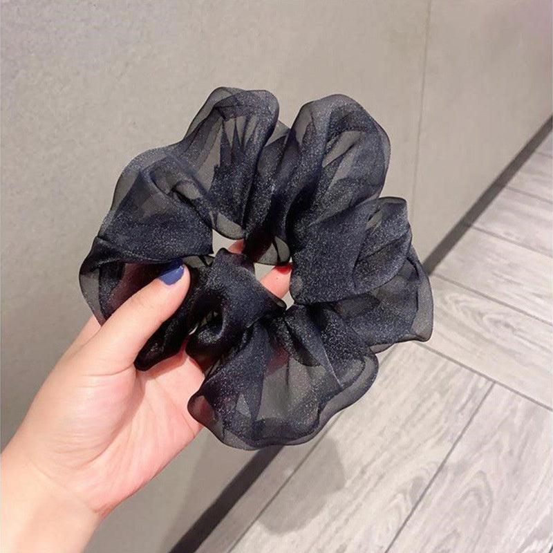 Organza Solid Oversize Scrunchie Ponytail Elastic Hair Tie Scrunchy