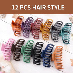 12 Pcs Matte Nonslip Large Hair Claw Clips Strong Hold Hair Clips