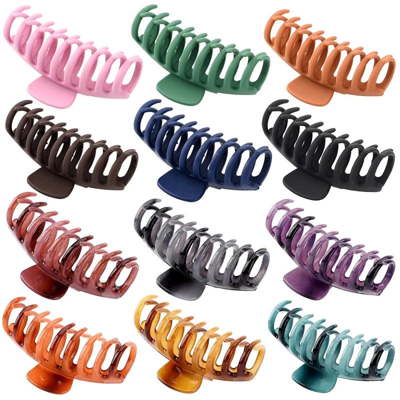 12 Pcs Matte Nonslip Large Hair Claw Clips Strong Hold Hair Clips