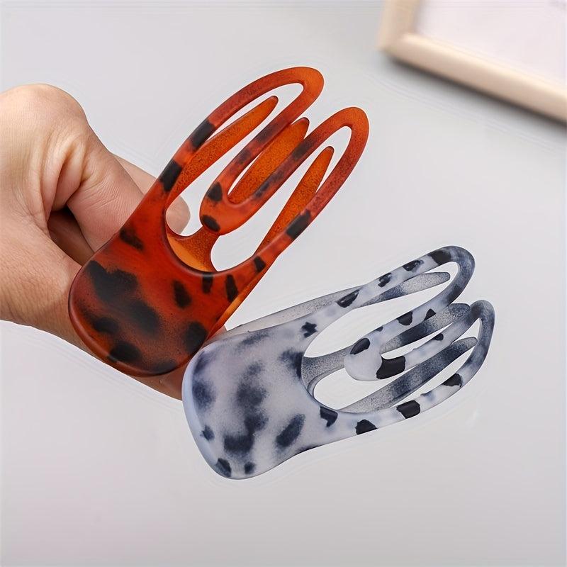 4pcs Duck Billed Clip Leopard Hair Claw Women Girls Hair Accessories