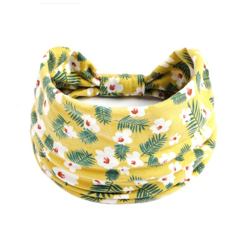 Flowers Boho Headbands Stretchy Wide Hair Bands Knot Turban Head Bands