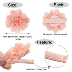 40pcs Chiffon Flower Hair Clips Bowknot Clips for Baby Girls