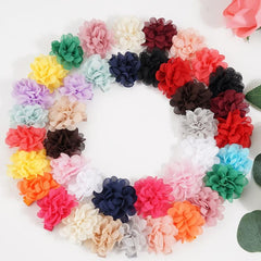 40pcs Chiffon Flower Hair Clips Bowknot Clips for Baby Girls
