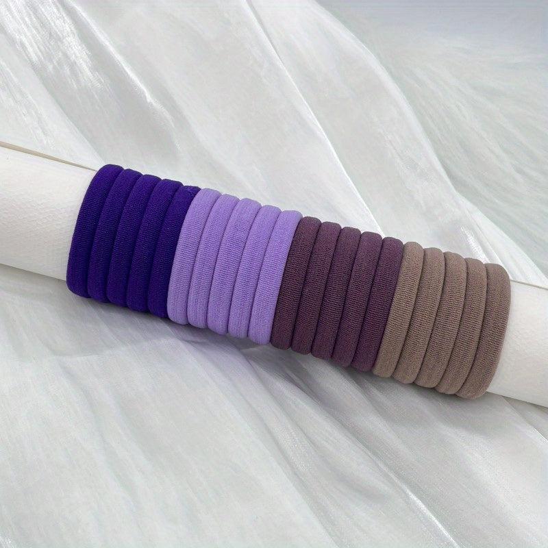 20pcs Elastic Hair Tie Ponytail Hair Rope Nylon Style Basic Accessories
