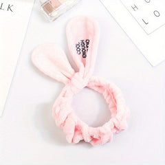 Adjustable Bunny Ears Headband Wide Hairband Makeup Wrap