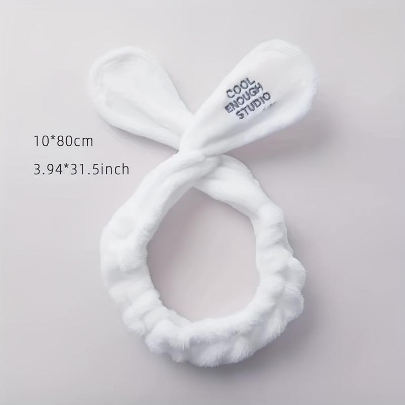 Adjustable Bunny Ears Headband Wide Hairband Makeup Wrap