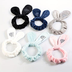 Adjustable Bunny Ears Headband Wide Hairband Makeup Wrap
