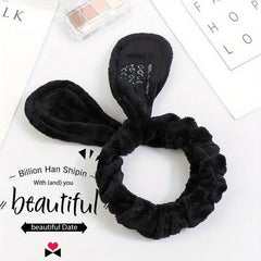 Adjustable Bunny Ears Headband Wide Hairband Makeup Wrap