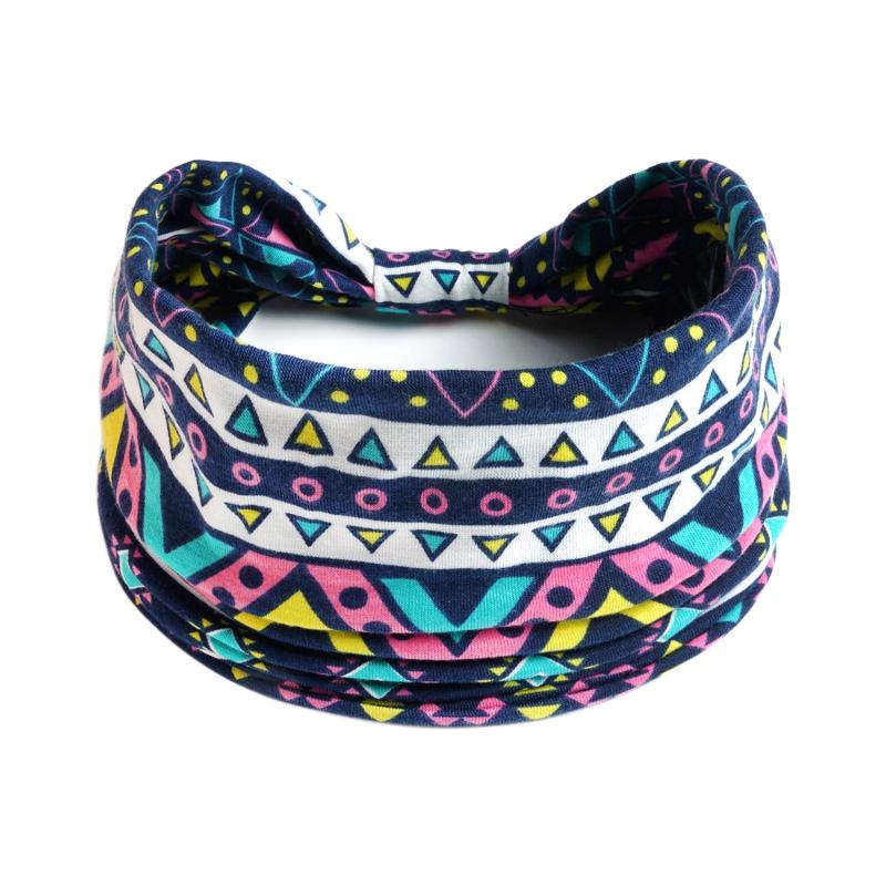 Geometry Print Wide Headband Hairband for Yoga Fitness Workout