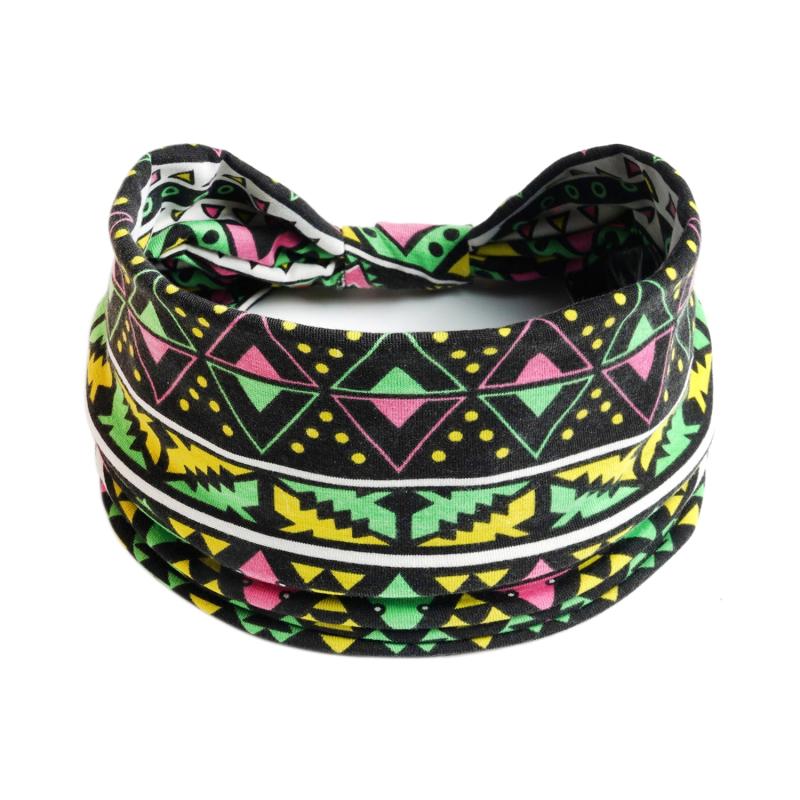 Geometry Print Wide Headband Hairband for Yoga Fitness Workout