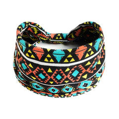 Geometry Print Wide Headband Hairband for Yoga Fitness Workout