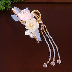 Large Hair Claw Flower Shark Claw With Pendant Ponytail Holder