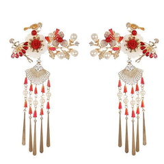 Chinese Flower Hair Clip Pendant Head Jewelry Hair Accessories