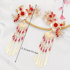 Chinese Flower Hair Clip Pendant Head Jewelry Hair Accessories