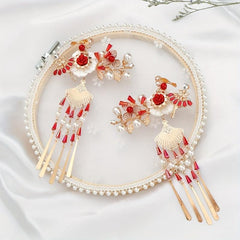 Chinese Flower Hair Clip Pendant Head Jewelry Hair Accessories
