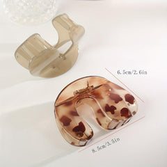 3pcs Leopard Print Hair Claw Jelly Ponytail Holder Women Hair Clip
