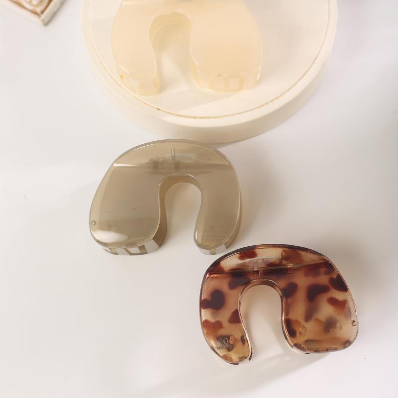 3pcs Leopard Print Hair Claw Jelly Ponytail Holder Women Hair Clip