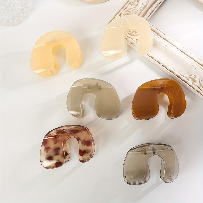 3pcs Leopard Print Hair Claw Jelly Ponytail Holder Women Hair Clip