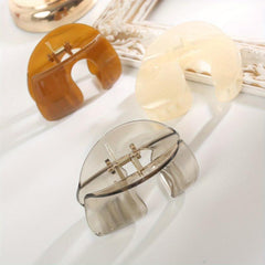 3pcs Leopard Print Hair Claw Jelly Ponytail Holder Women Hair Clip