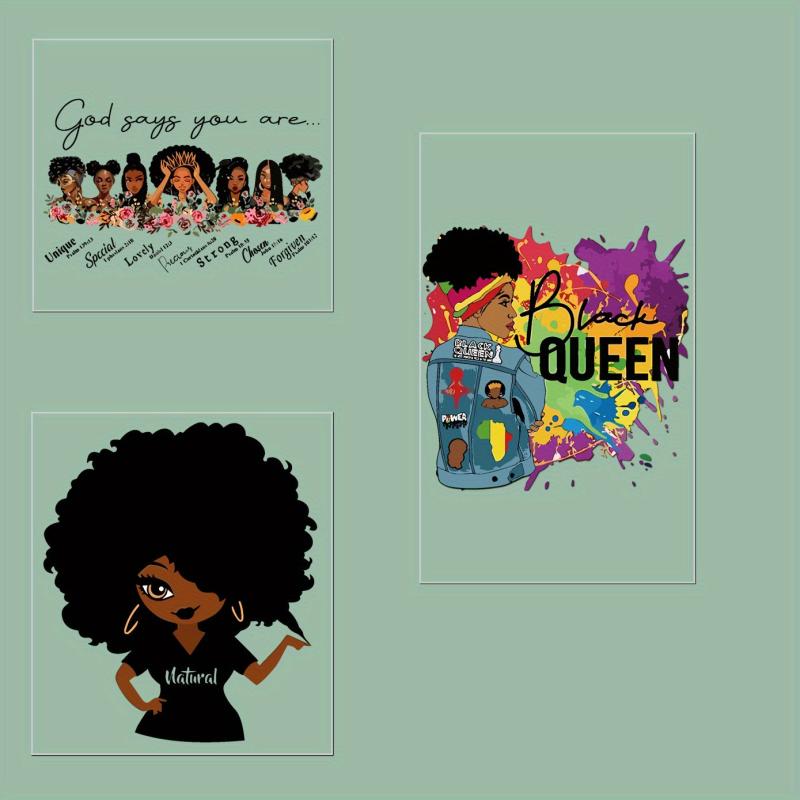 3PCS Dark Women Pattern Heat Transfer Sticker T shirt Iron on Stickers