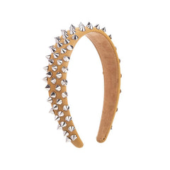 Punk Hair Band Rivet Decor Headband Wide Headdress Women Girls Hair Accessories