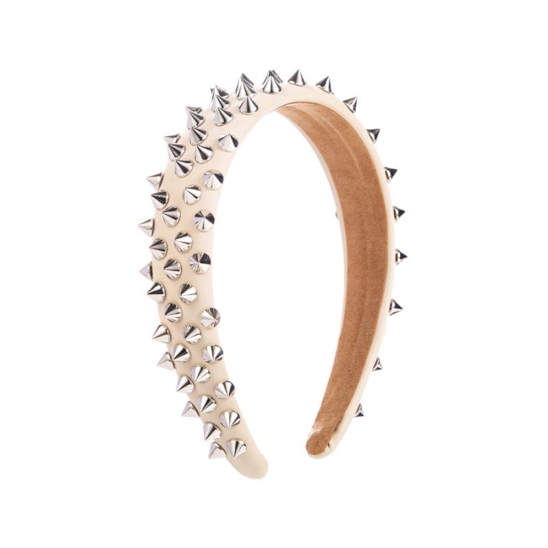 Punk Hair Band Rivet Decor Headband Wide Headdress Women Girls Hair Accessories