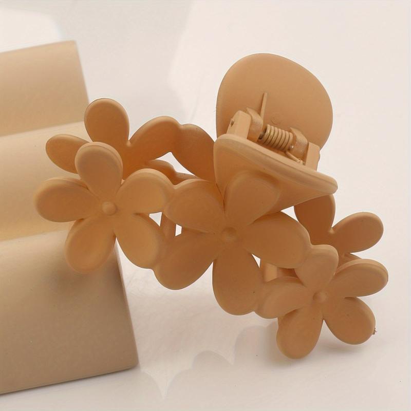 Flower Frosted Hair Claw Shark Hair Claw Back Head Clip Style Hair Accessories