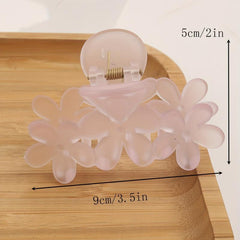 Flower Frosted Hair Claw Shark Hair Claw Back Head Clip Style Hair Accessories