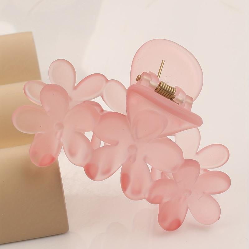 Flower Frosted Hair Claw Shark Hair Claw Back Head Clip Style Hair Accessories